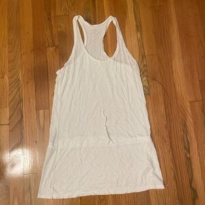 Track And Field Basic White Cotton Racerback Tank Size Large